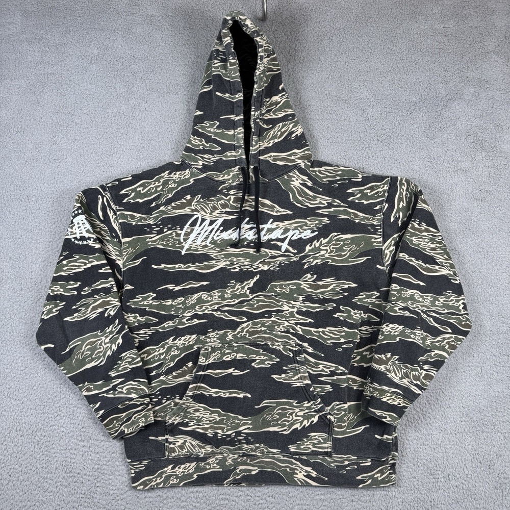 Barstool Sports Mickstape Hoodie Mens XL? Green Black Tigerstrip Camo Pullover